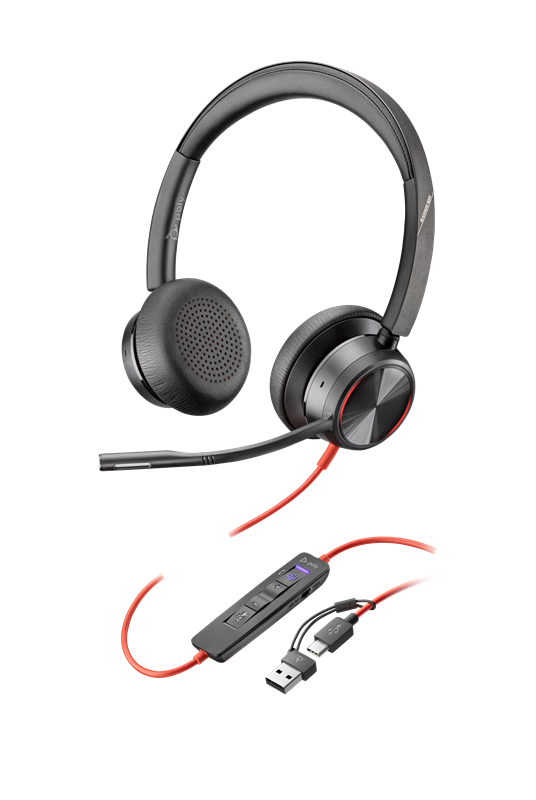 HP Poly Blackwire 8225 Teams Headset USB-C/A Schwarz