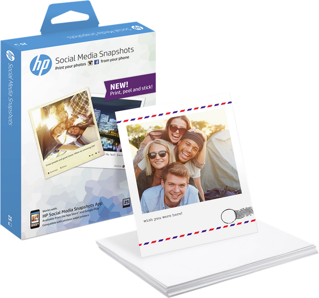 HP Social Media Snapshots Fotopapier 10x13 Weiss