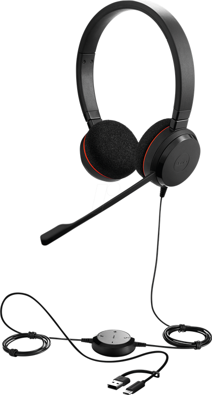 Jabra Evolve 20 MS Stereo USB-C/A Headset Schwarz
