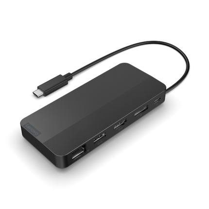 Lenovo USB-C-Reisedock für zwei Displays (mit Netzteil) Schwarz