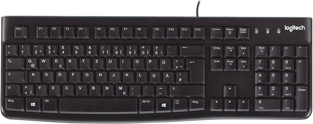 Logitech K120 Tastatur mit Kabel Schwarz