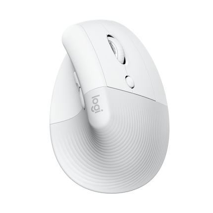 Logitech Lift für Mac, Kabellos Vertikale Ergonomische Maus Weiss
