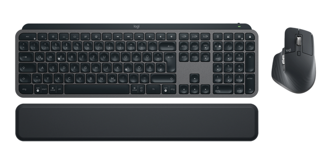 Logitech MX Keys - Wireless Tastatur-Maus & Handgelenkauflage graphite