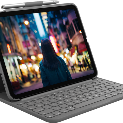 Logitech Slim Folio für iPad (10. Generation) Grau