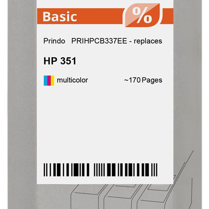 Prindo Basic mehrere Farben Druckerpatrone PRIHPCB337EE
