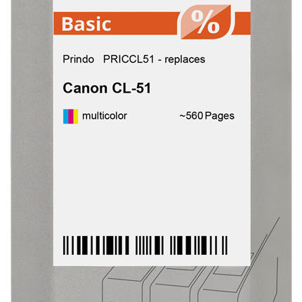 Prindo Basic mehrere Farben Druckerpatrone PRICCL51