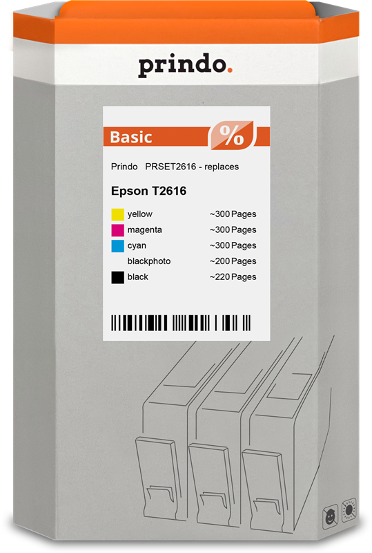 Prindo Basic Multipack Schwarz / Cyan / Magenta / Gelb (PRSET2616)