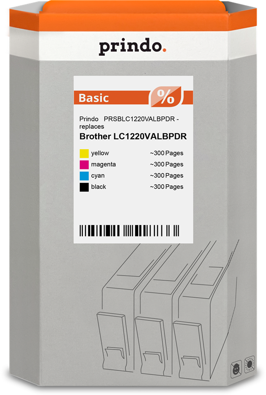 Prindo Basic Multipack Schwarz / Cyan / Magenta / Gelb (PRSBLC1220VALBPDR)