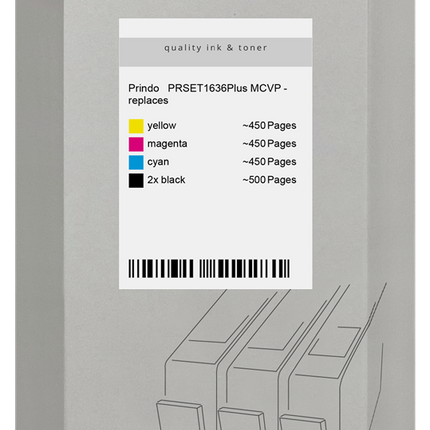 Prindo Basic Multipack Schwarz / Cyan / Magenta / Gelb (PRSET1636Plus MCVP)