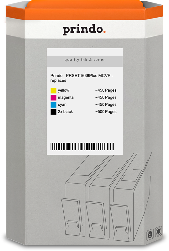 Prindo Basic Multipack Schwarz / Cyan / Magenta / Gelb (PRSET1636Plus MCVP)