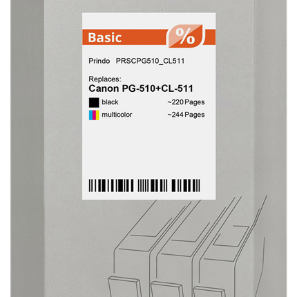 Prindo Basic Multipack Schwarz / mehrere Farben (PRSCPG510_CL511)