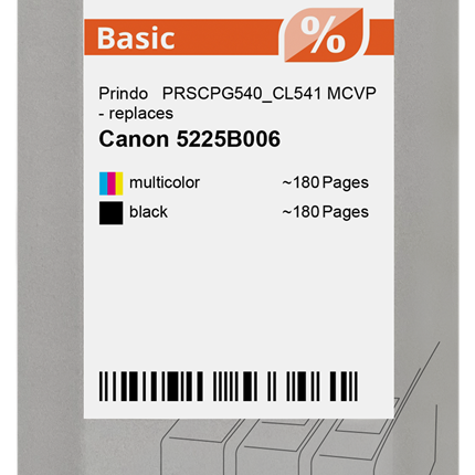 Prindo Basic Multipack Schwarz / mehrere Farben (PRSCPG540_CL541 MCVP)