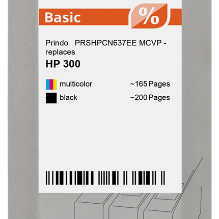 Prindo Basic Multipack Schwarz / mehrere Farben (PRSHPCN637EE MCVP)