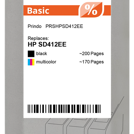 Prindo Basic Multipack Schwarz / mehrere Farben (PRSHPSD412EE)