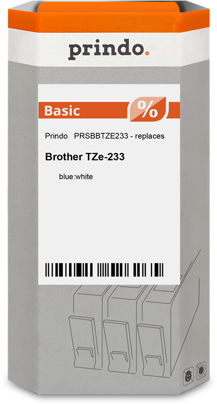 Prindo Basic Schriftband Blau auf Weiß (PRSBBTZE233)