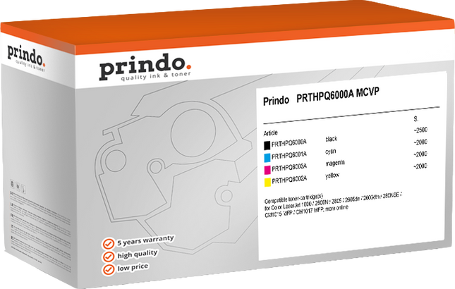 Prindo Basic Schwarz / Cyan / Magenta / Gelb Value Pack
