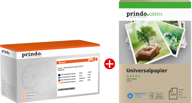 Prindo Basic Schwarz / Cyan / Magenta / Gelb Value Pack