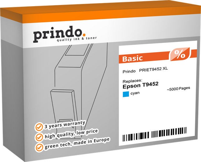 Prindo Basic XL Cyan Druckerpatrone PRIET9452