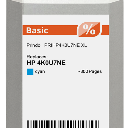 Prindo Basic XL Cyan Druckerpatrone PRIHP4K0U7NE
