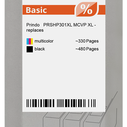 Prindo Basic XL Multipack Schwarz / mehrere Farben (PRSHP301XL MCVP)