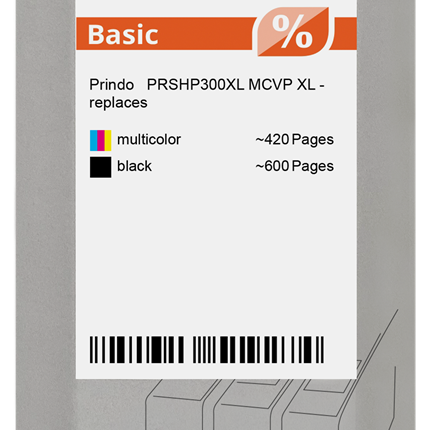 Prindo Basic XL Multipack Schwarz / mehrere Farben (PRSHP300XL MCVP)