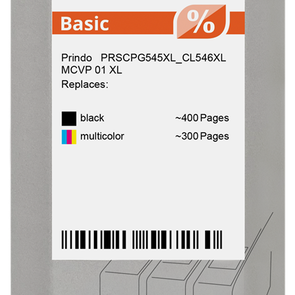 Prindo Basic XL Multipack Schwarz / mehrere Farben (PRSCPG545XL_CL546XL MCVP 01)