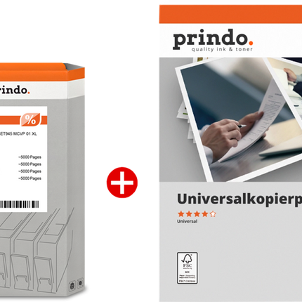 Prindo Basic XL Schwarz / Cyan / Magenta / Gelb / Weiss Value Pack