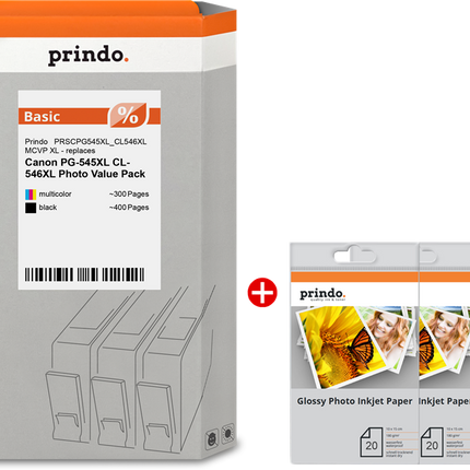 Prindo Basic XL Schwarz / mehrere Farben Value Pack PRSCPG545XL_CL546XL MCVP