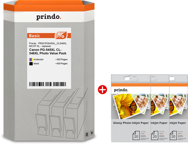 Prindo Basic XL Schwarz / mehrere Farben Value Pack PRSCPG545XL_CL546XL MCVP