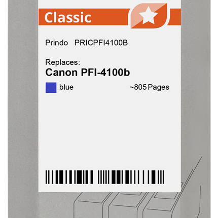 Prindo Classic Blau Druckerpatrone PRICPFI4100B