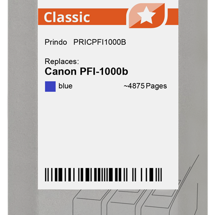 Prindo Classic Blau Druckerpatrone PRICPFI1000B
