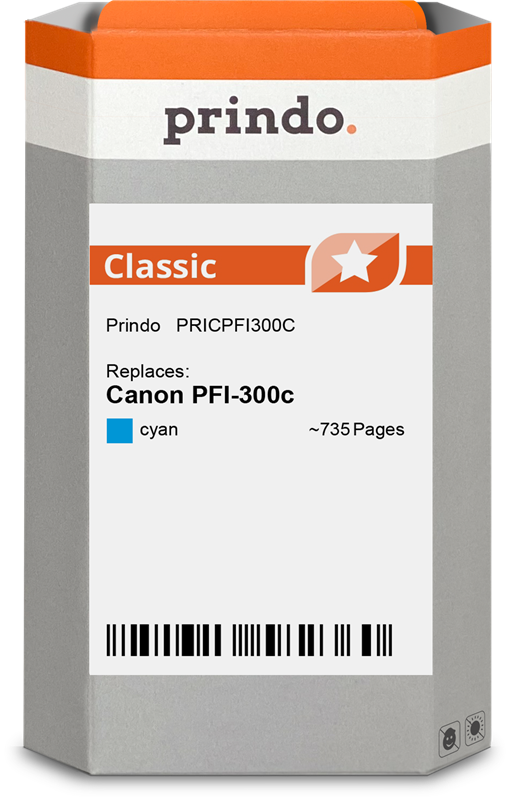 Prindo Classic Cyan Druckerpatrone PRICPFI300C