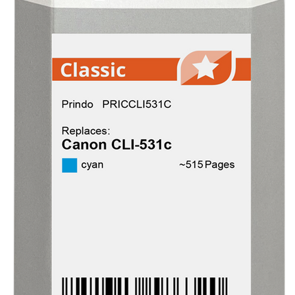 Prindo Classic Cyan Druckerpatrone PRICCLI531C