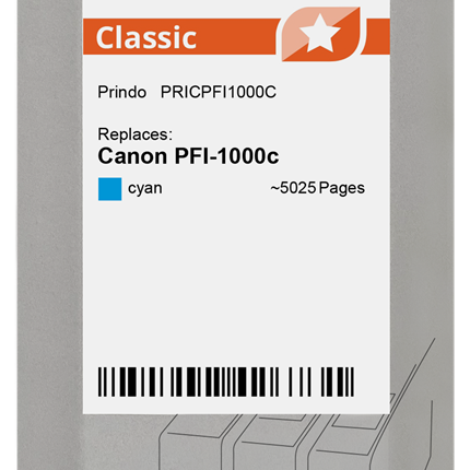 Prindo Classic Cyan Druckerpatrone PRICPFI1000C
