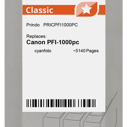 Prindo Classic Cyan (Foto) Druckerpatrone PRICPFI1000PC