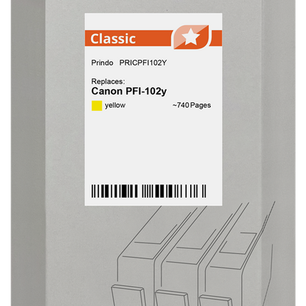 Prindo Classic Gelb Druckerpatrone PRICPFI102Y