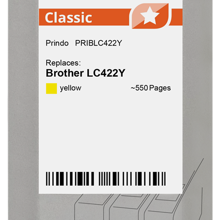 Prindo Classic Gelb Druckerpatrone PRIBLC422Y