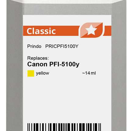 Prindo Classic Gelb Druckerpatrone PRICPFI5100Y