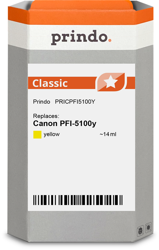 Prindo Classic Gelb Druckerpatrone PRICPFI5100Y