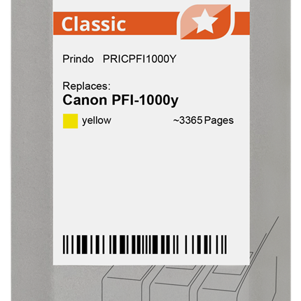 Prindo Classic Gelb Druckerpatrone PRICPFI1000Y