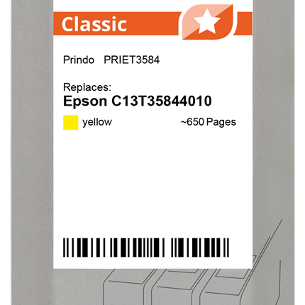 Prindo Classic Gelb Druckerpatrone PRIET3584