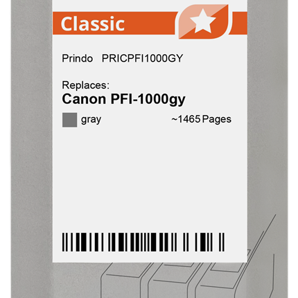 Prindo Classic Grau Druckerpatrone PRICPFI1000GY