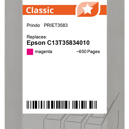 Prindo Classic Magenta Druckerpatrone PRIET3583
