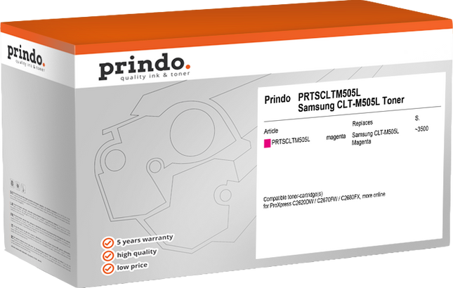 Prindo Classic Magenta Toner PRTSCLTM505L