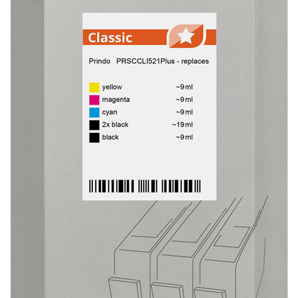 Prindo Classic Multipack Schwarz / Cyan / Magenta / Gelb (PRSCCLI521Plus)