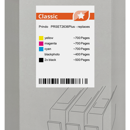 Prindo Classic Multipack Schwarz / Cyan / Magenta / Gelb (PRSET2636Plus)