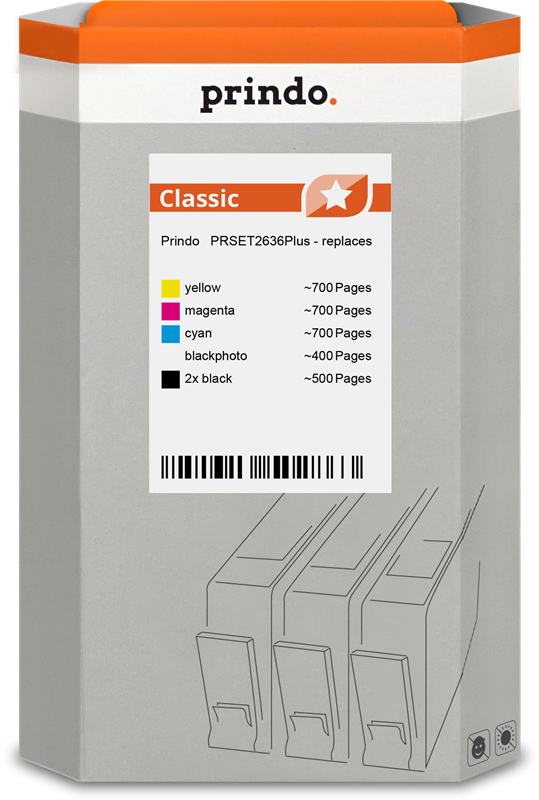 Prindo Classic Multipack Schwarz / Cyan / Magenta / Gelb (PRSET2636Plus)