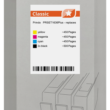 Prindo Classic Multipack Schwarz / Cyan / Magenta / Gelb (PRSET1636Plus)