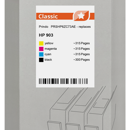 Prindo Classic Multipack Schwarz / Cyan / Magenta / Gelb (PRSHP6ZC73AE)