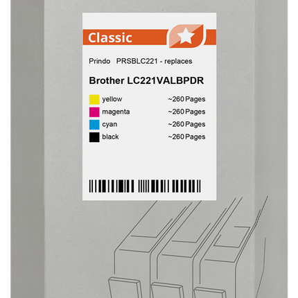 Prindo Classic Multipack Schwarz / Cyan / Magenta / Gelb (PRSBLC221)